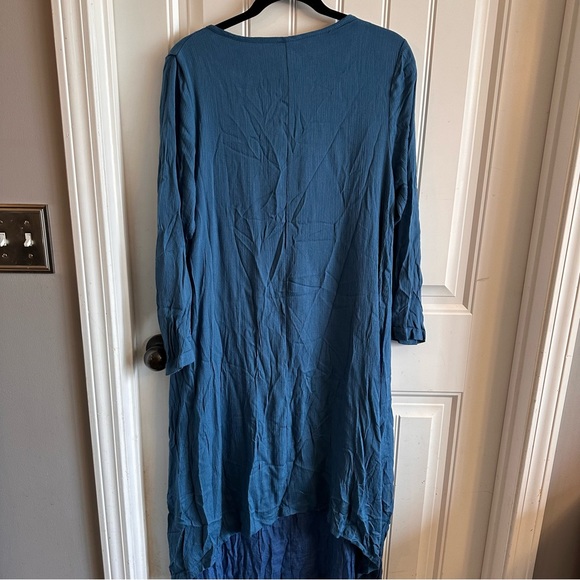 Boho Layered Maxi Dress by Hanyi Fushi flowy NWTS XL teal dress lagenlook vibes - Picture 4 of 12